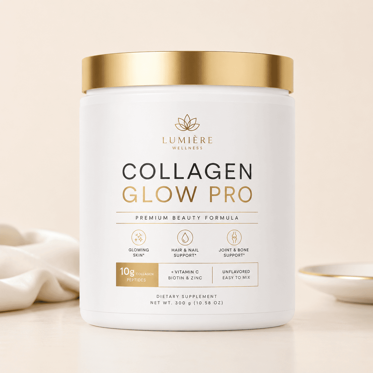 Collagen Glow Pro - Premium collageenformule voor huid, haar en nagels.