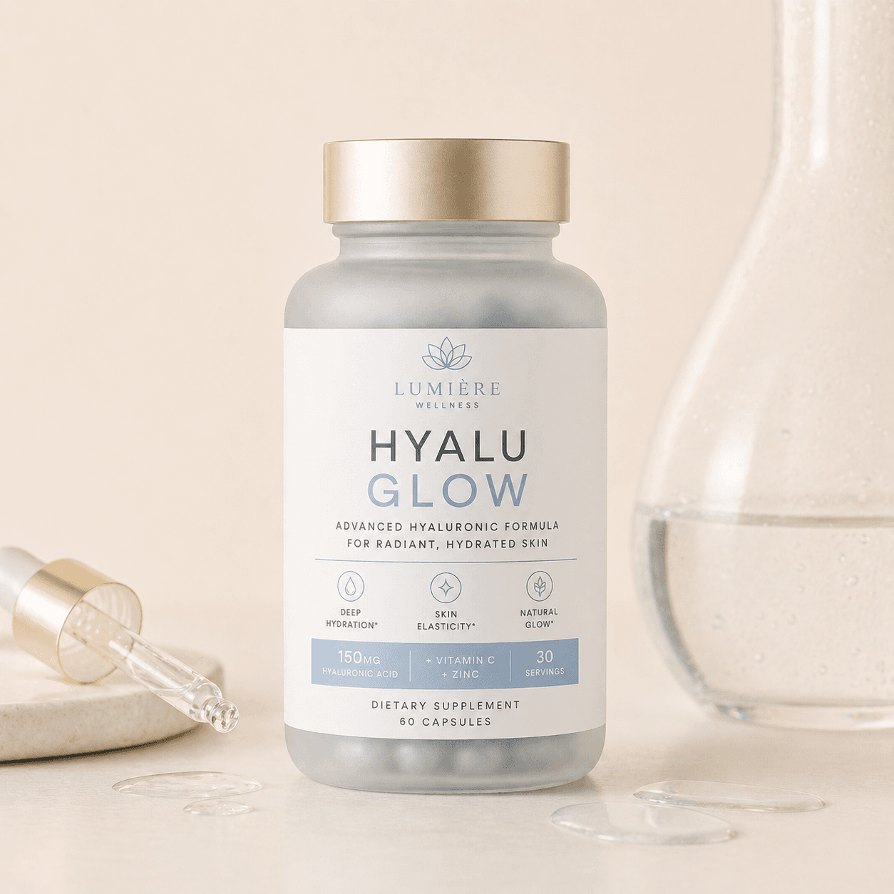 Hyalu Glow - Hyaluronzuur formule voor hydratatie en een frisse uitstraling.